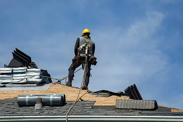 Professional Gutter Installation technician working in Shafer, MN